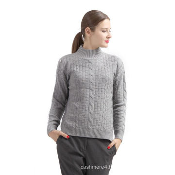 Inner mongolian plain pattern round neck cashmere sweater